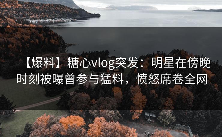 【爆料】糖心vlog突发：明星在傍晚时刻被曝曾参与猛料，愤怒席卷全网